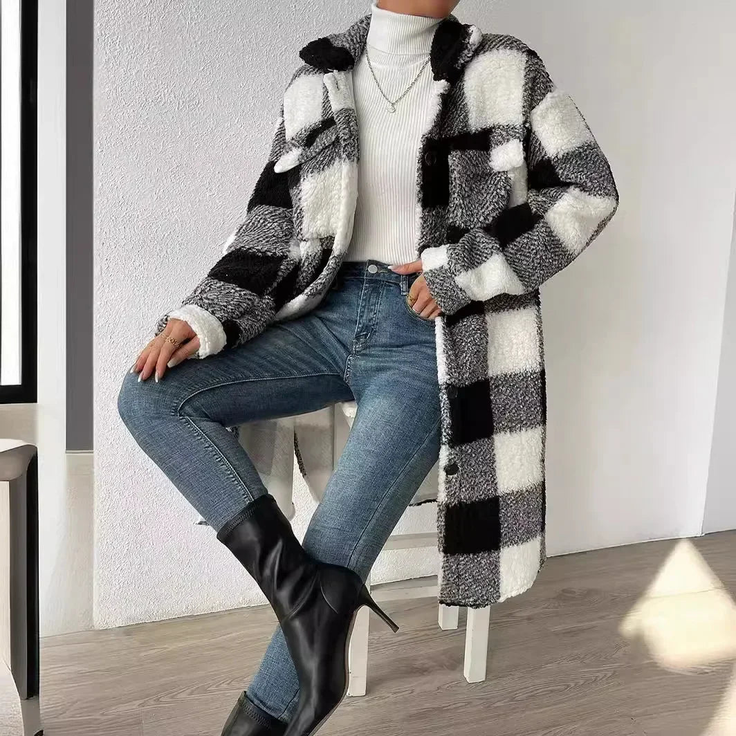 Plaid Sherpa Coat