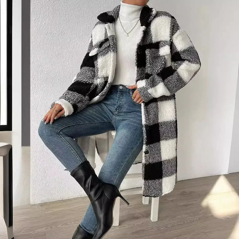 Plaid Sherpa Coat